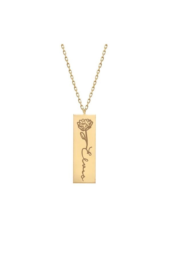 Flower Name Necklace 18Kt Gold with Pendant N1Y143