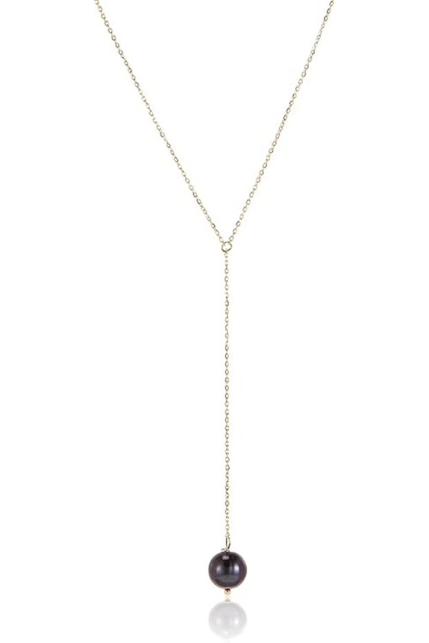 , Necklace, 10mm Black Pearl Pendant, Length 41cm, Chic Elegant Design