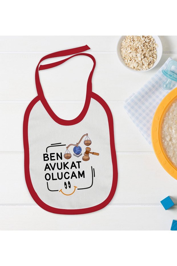 BK Kids "I'm Going to Be a Lawyer" Red Baby Bib - 1