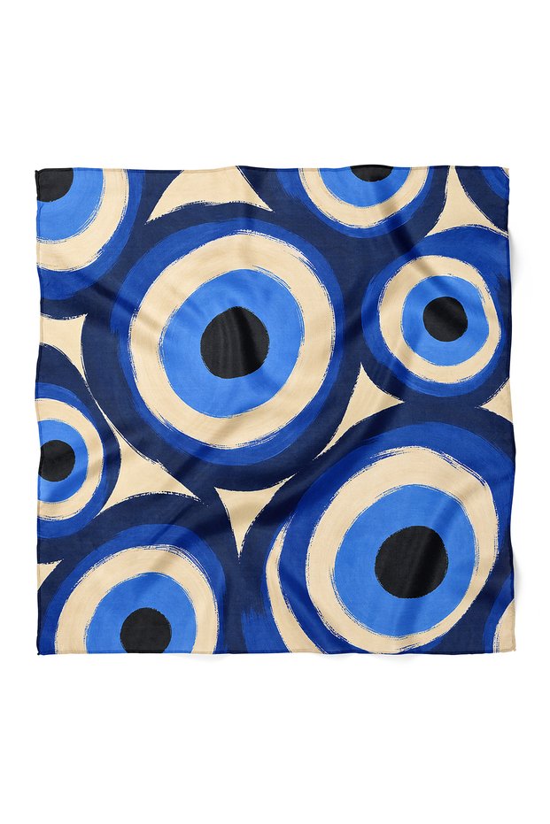 Evil Eye Bead Pattern Scarf Bandana 50X50 cm