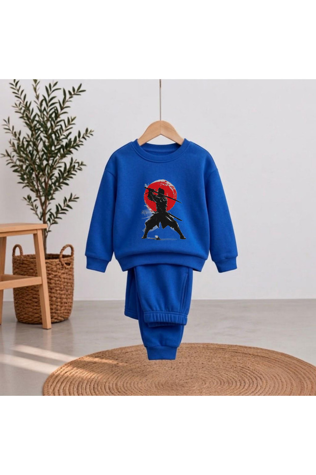 Team Sweatshirt Sword-Moon - Red Print for Girls, Boys, and Kids, crew neck