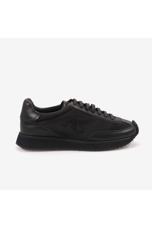 Andrea Giovanni Men's Genuine Leather Lace-Up Sneakers with Rubber Soles 24377