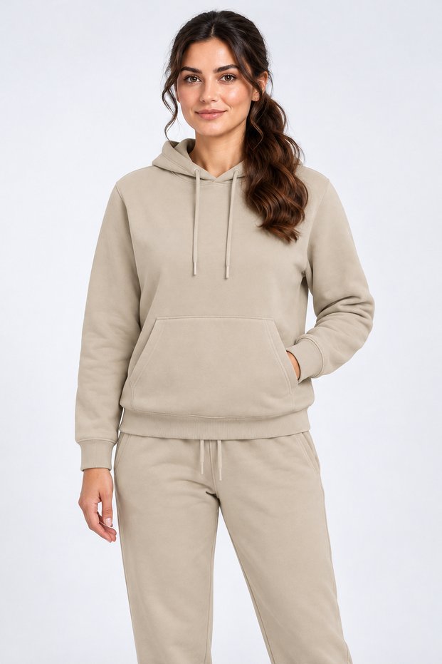 Women's 3-Ply Sweatsuit Set with Hood and Kangaroo Pockets, Super Soft with Fleece-Lined Insulation