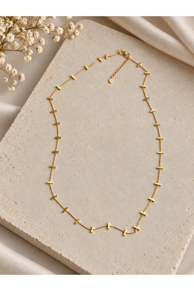 Long Chain Necklace with Bars