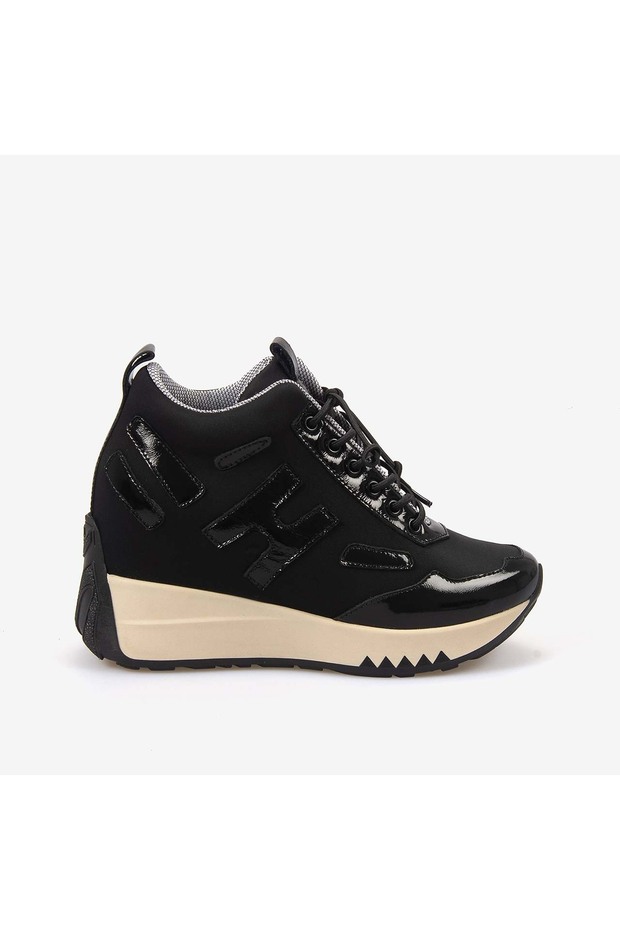 Hawen Angels Women's Thermal-Lined Genuine Leather Patent Leather 11cm Wedge Heel Athletic & Sneaker Shoes, Size 40