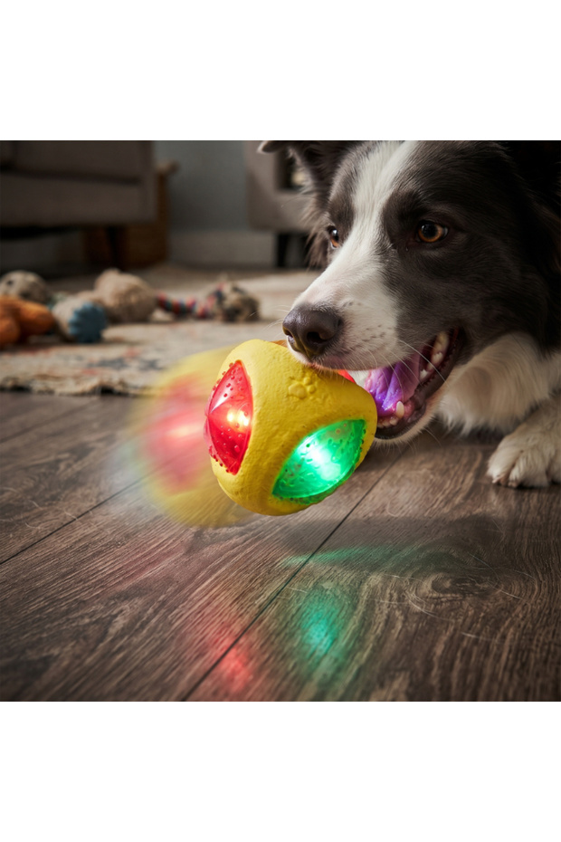 Light-Up Dog Chew Ball - Sound Toy