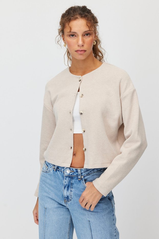 Women's short button cardigan
