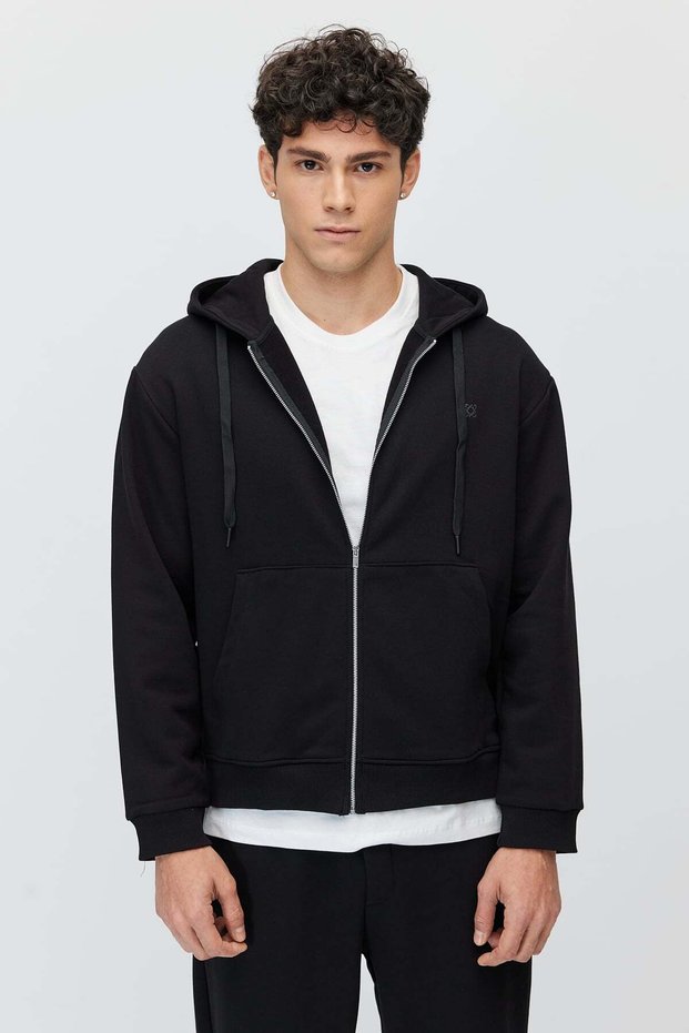 Men's zip-up hooded sweatshirt