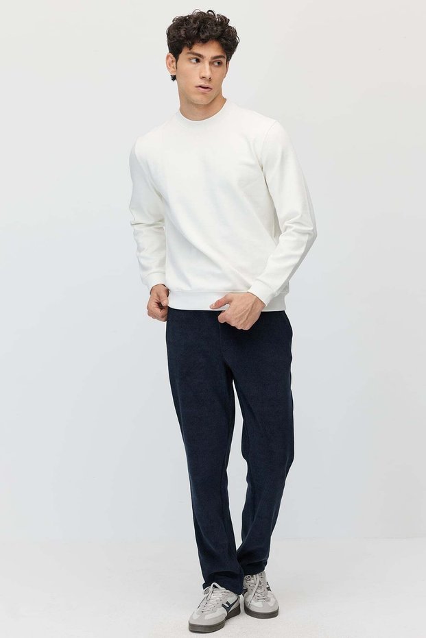 Men's Velvet Jogger Pants with Elastic Waistband