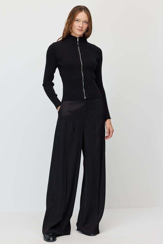 Women's Wide-Leg Satin-Finish Palazzo Pants