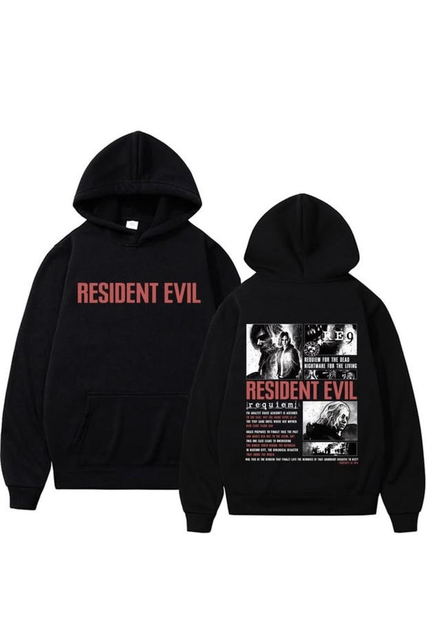 Resident Evil Printed 3-Ply Cotton Brushed Inside Oversized Sweatshirt