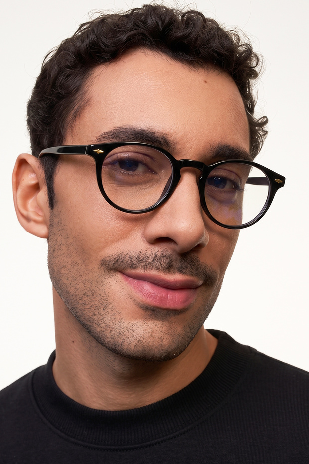 Ronnie Black Unisex Blue Light-Blocking Sunglasses
