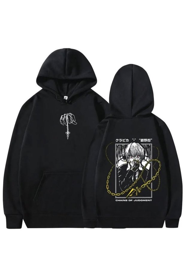 Hunter x Hunter Anime-Printed Cotton 3-Ply Brushed Inside Oversized Sweatshirt