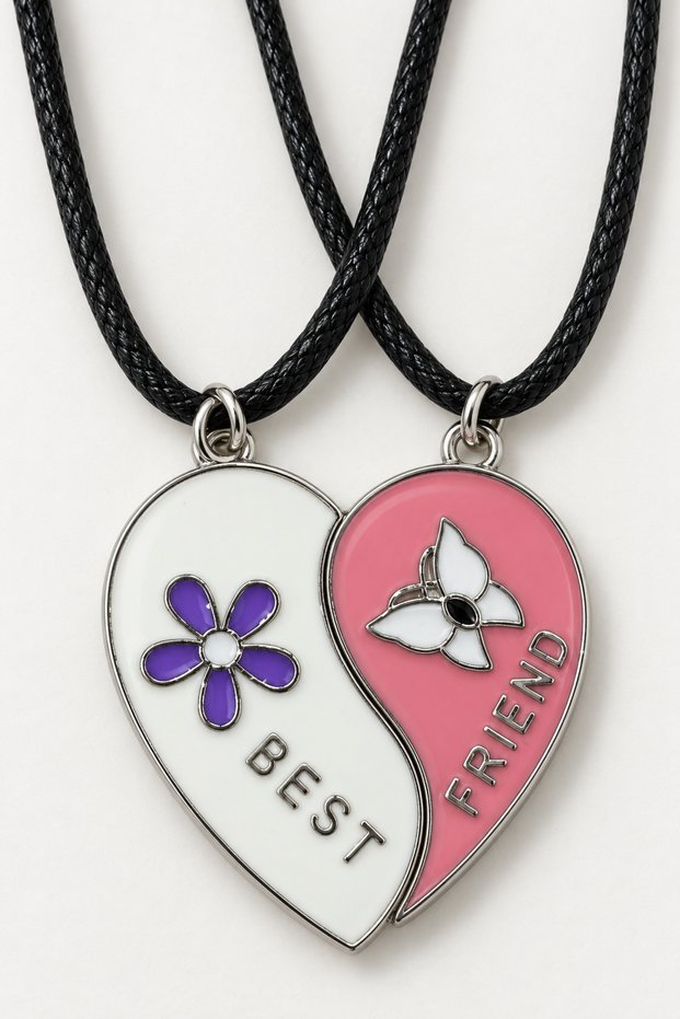 Best Friends Figurine Pair Necklace – Multicolored Pair Necklace