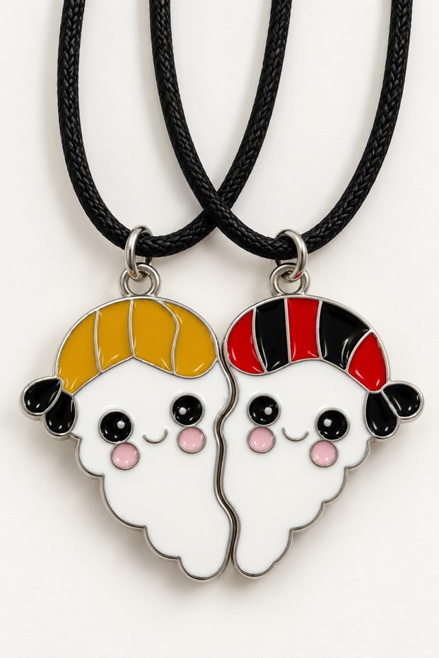 Best Friends Figurine Pair Necklace – Multicolored Pair Necklace