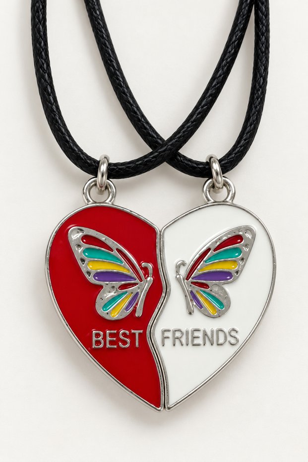 Best Friends Figurine Pair Necklace – Multicolored Pair Necklace