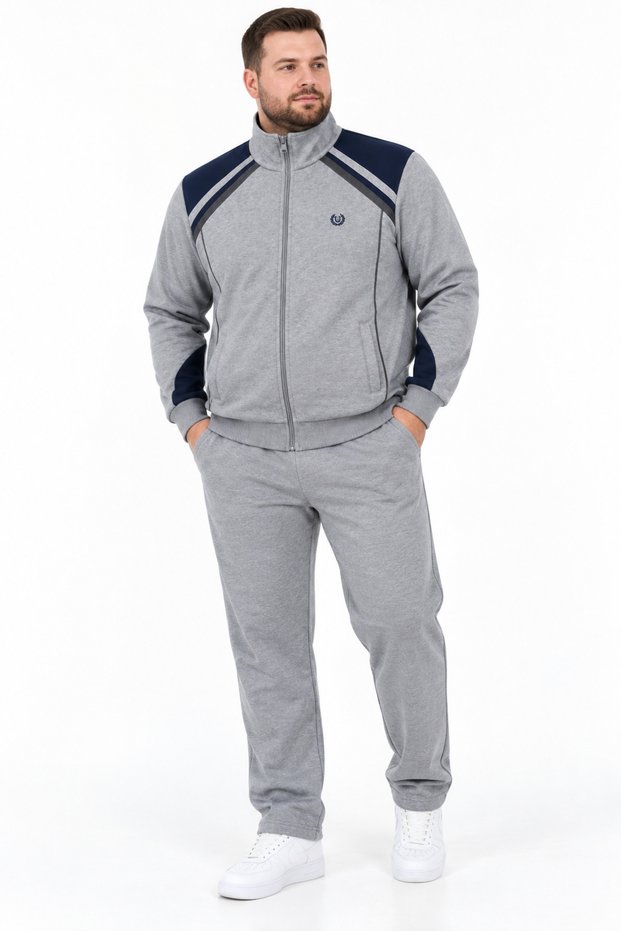 3-thread plus size men's tracksuit set