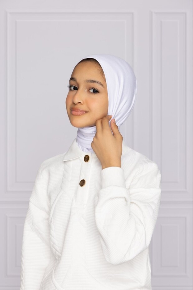 Girls' Shawl with Sequins - White