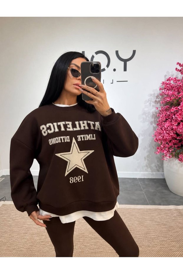 Star Baskılı Sweatshirt