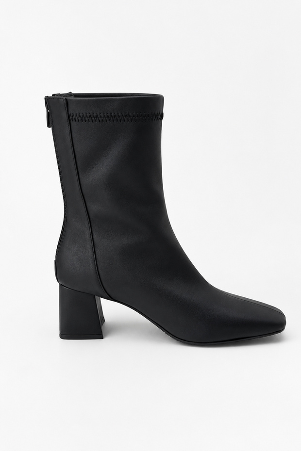 Zip-Up Stretch Heeled Boots 101-8300