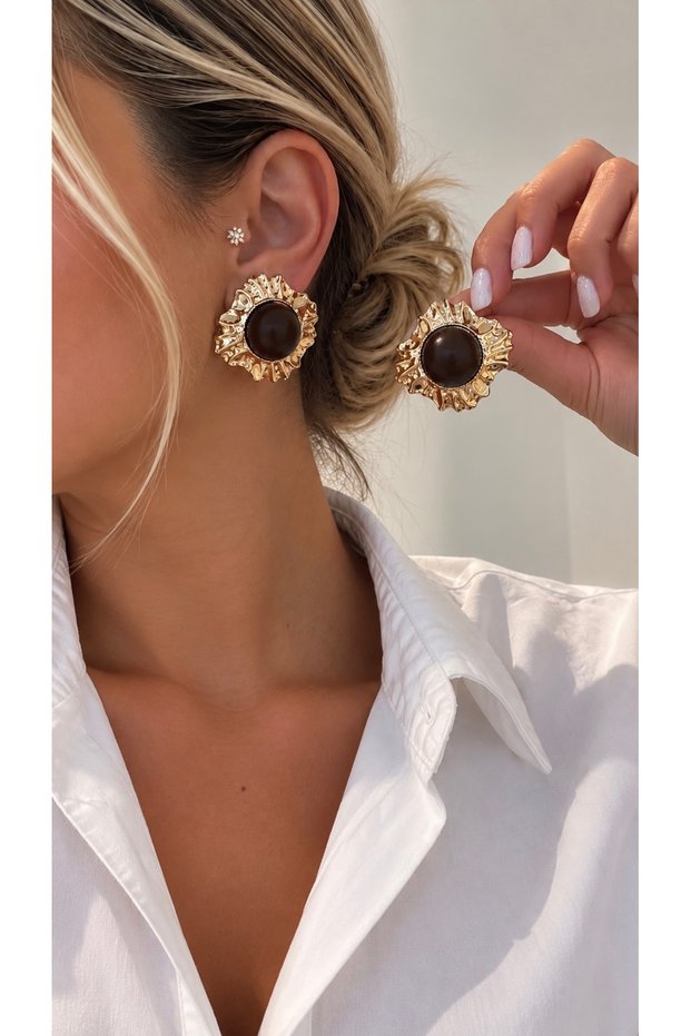 Embellished Vintage Gold Earrings