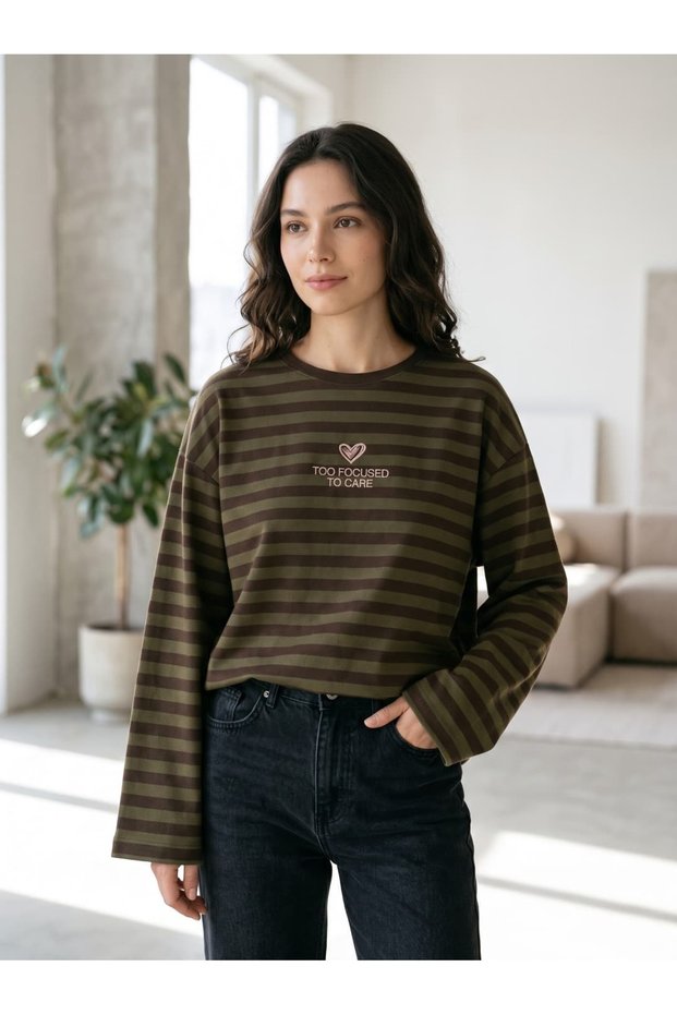 Striped Three Thread Sweat
