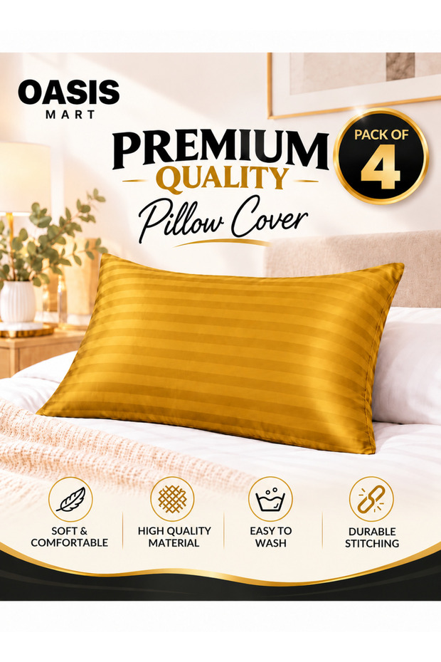 Premium Microfiber Pillowcase, Pack of 1, Soft Breathable Wrinkle-Resistant Pillow Cover with Envelope Closure, Easy-Care Bedding for Home & Hotel.