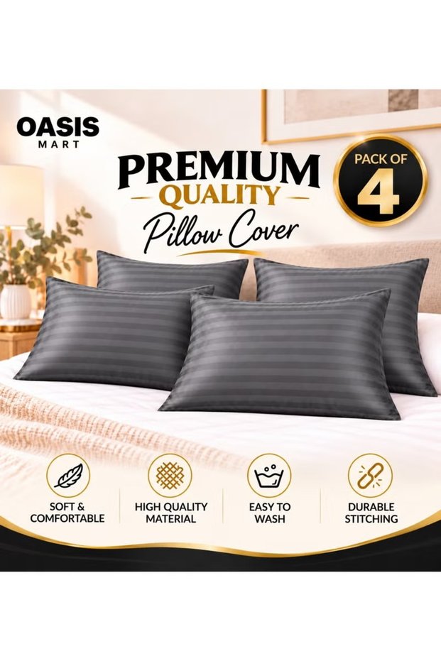 Premium Microfiber Pillowcase, Pack of 1, Soft Breathable Wrinkle-Resistant Pillow Cover with Envelope Closure, Easy-Care Bedding for Home & Hotel.