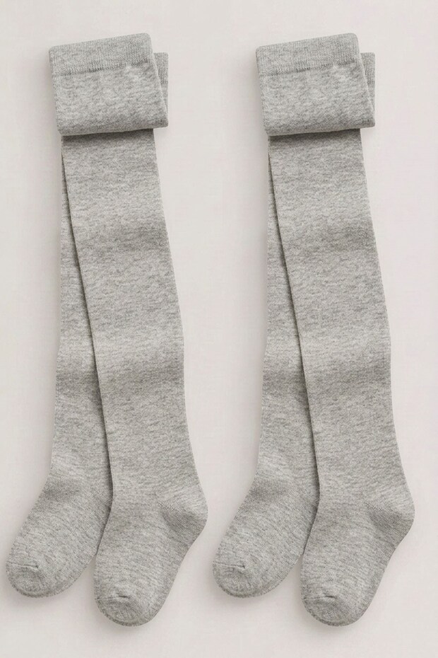 2 Pieces of Girls' Cotton Combed Cotton Pantyhose