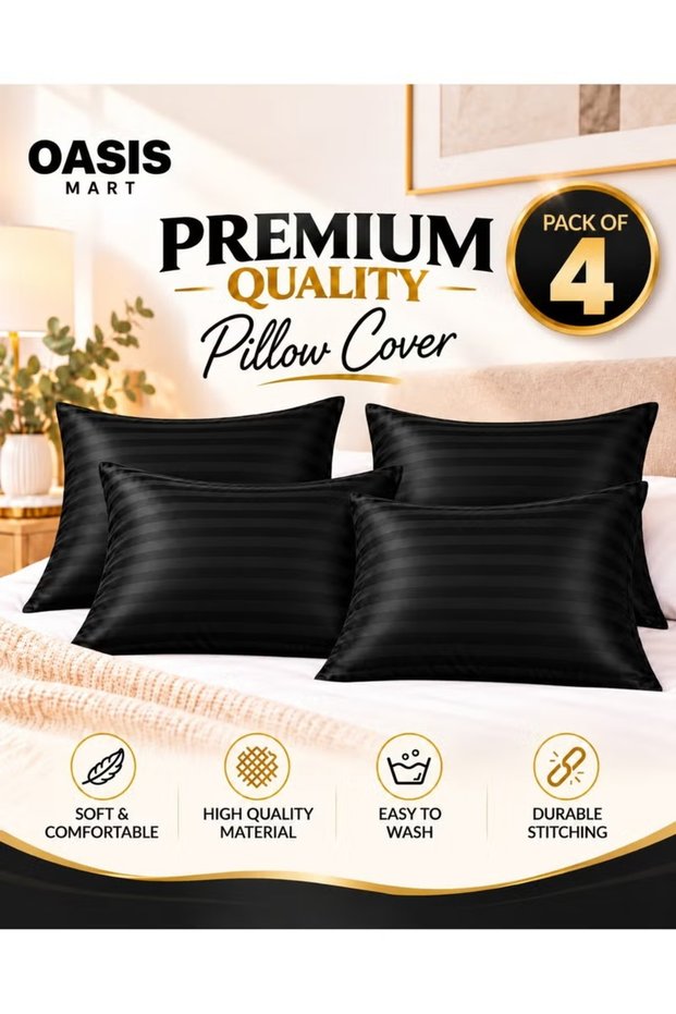 Premium Microfiber Pillowcase, Pack of 1, Soft Breathable Wrinkle-Resistant Pillow Cover with Envelope Closure, Easy-Care Bedding for Home & Hotel.