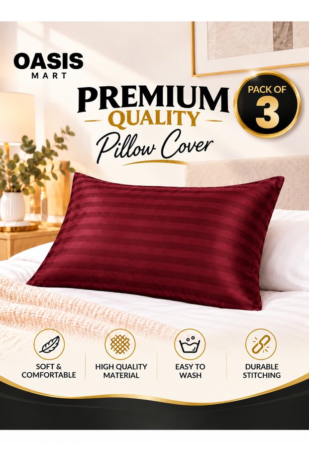Premium Microfiber Pillowcase, Pack of 1, Soft Breathable Wrinkle-Resistant Pillow Cover with Envelope Closure, Easy-Care Bedding for Home & Hotel.