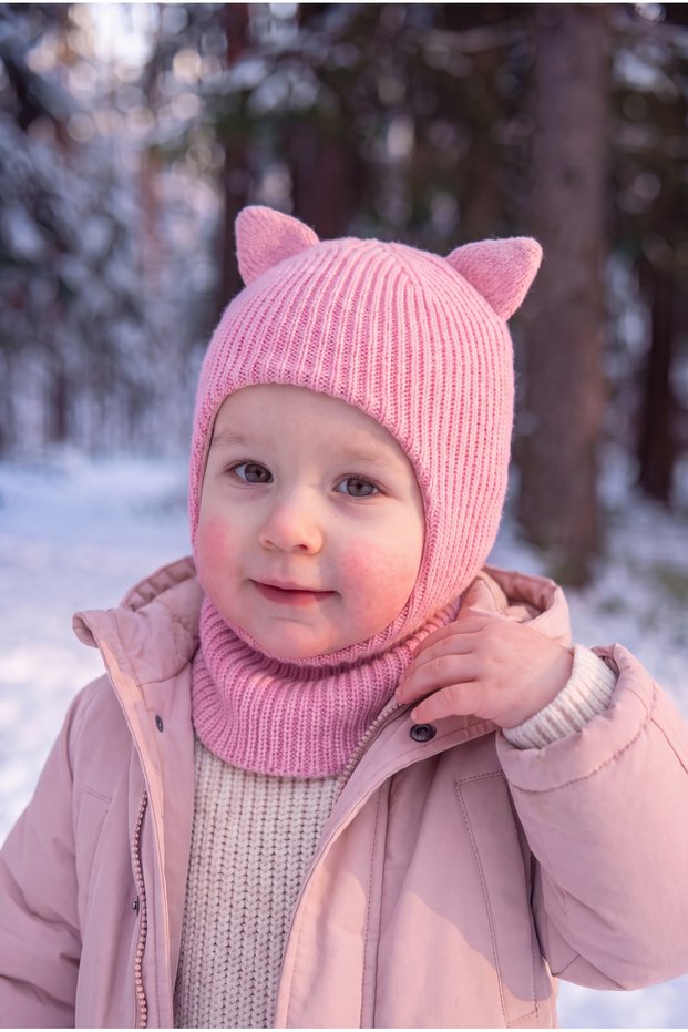 Baby Kids Ear Knitwear Balaklava Soft Winter Beanie Balaclava Mask