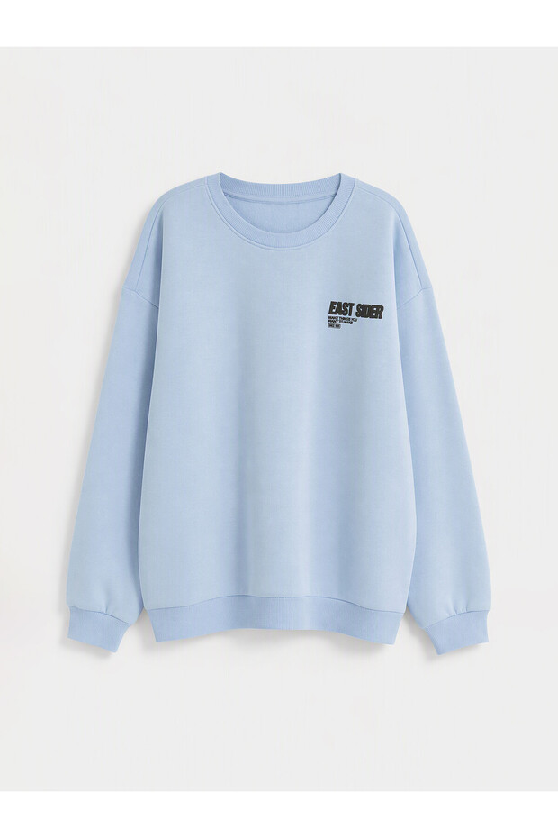 Peak New Season Blue Crew Neck Boys’ Thick Sweatshirt