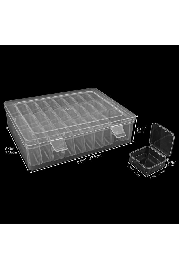 30G5.5H 30Pcs Bead Organizer Box Small Clear Plastic Storage Containers with Hinged Lid for Crafts J