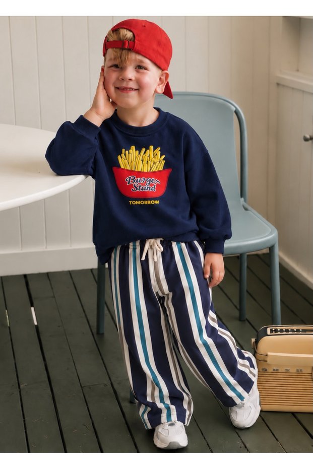 Boys' 3-Ply Cotton Unprinted Print Set Without Zipper