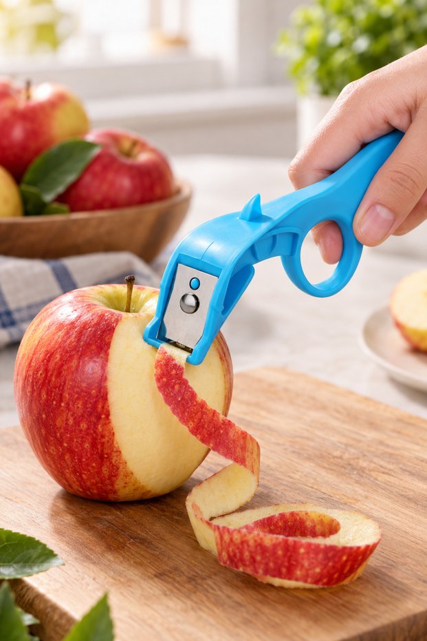 Set of 5 Apple Peelers – Ergonomic Plastic Fruit Peeler, Practical Peeling Tool, and Fruit Peeler