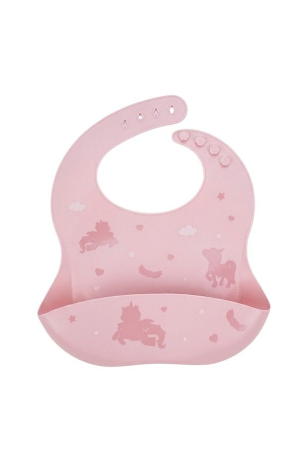 Silicone Baby Bib - Pink Unicorn