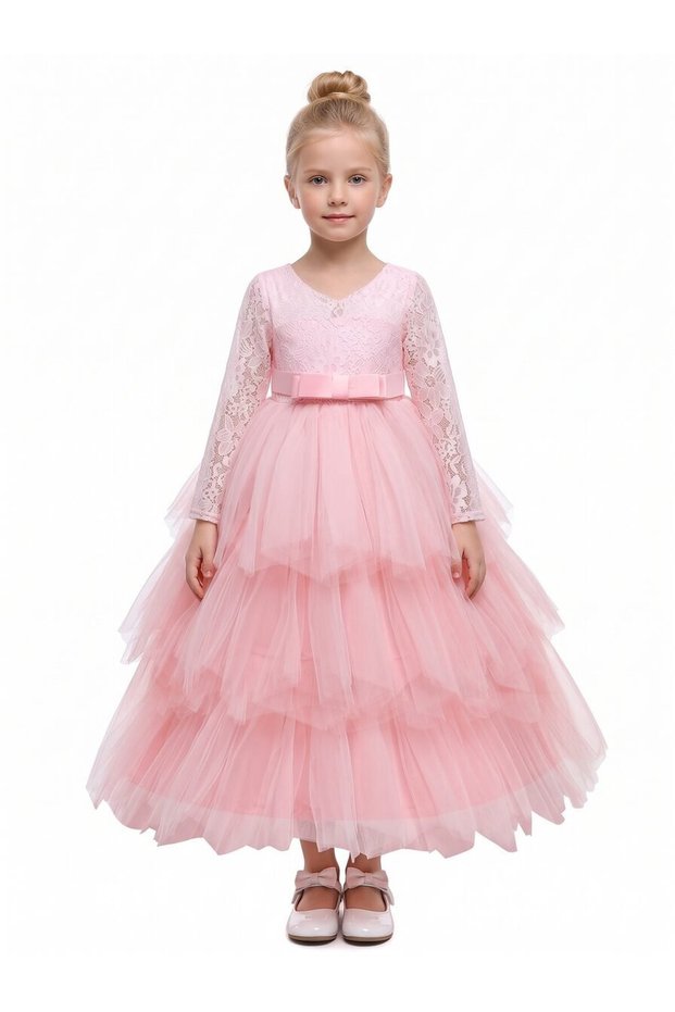 Victoria Long Pink Colour Party Dress
