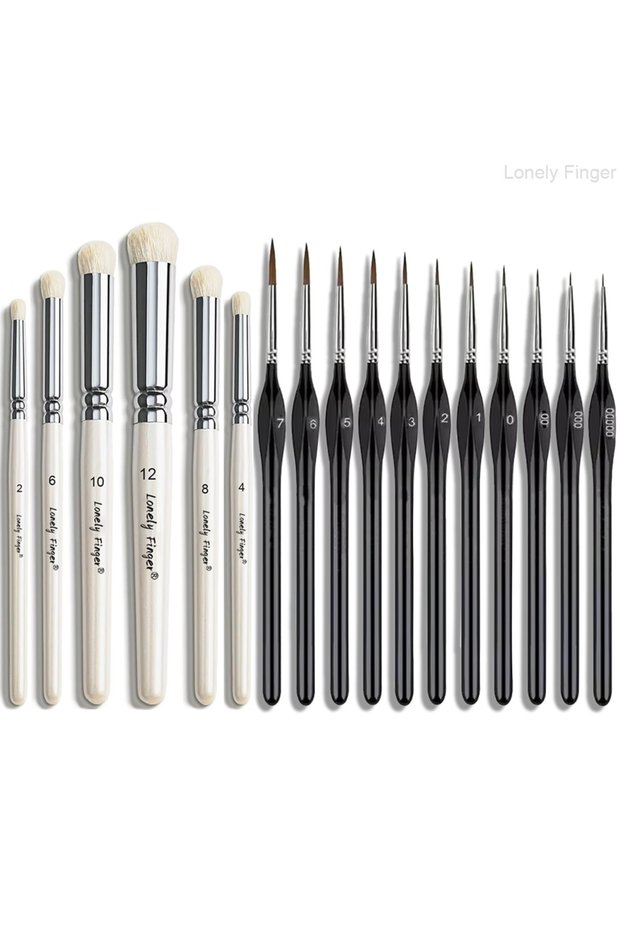 17pcs All Drybrush Miniature Paint Brushes -1/3/6/11/17pcs Micro Detail Paint Brush Set, Small Fine