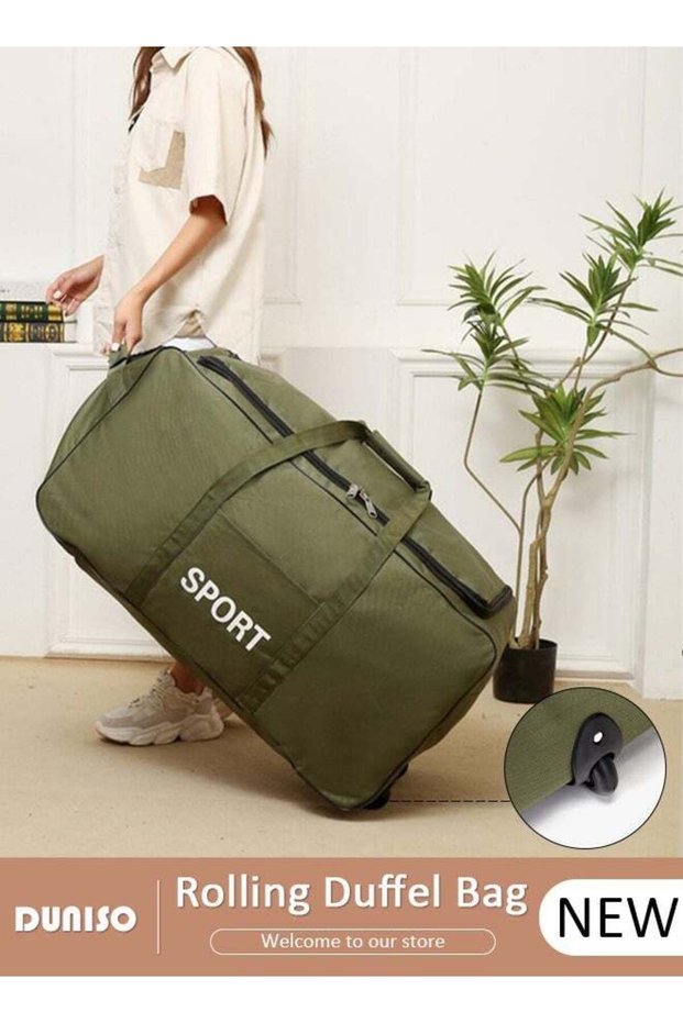 Foldable Rolling Duffel Bag with 2 Wheels, Light Weight Travel Duffel bag with Large Loading