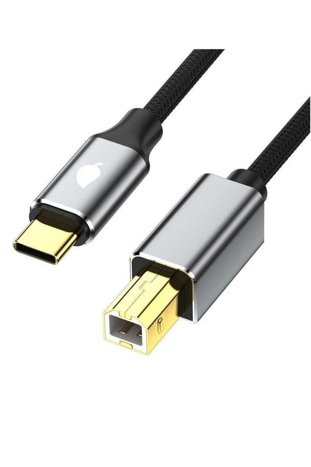 كابل طابعة من نوع USB-C إلى USB-B، طوله 2 متر، كابل طابعة من نوع USB-C إلى منفذ USB-B لأجهزة MacBook Pro وAir وHuawei.