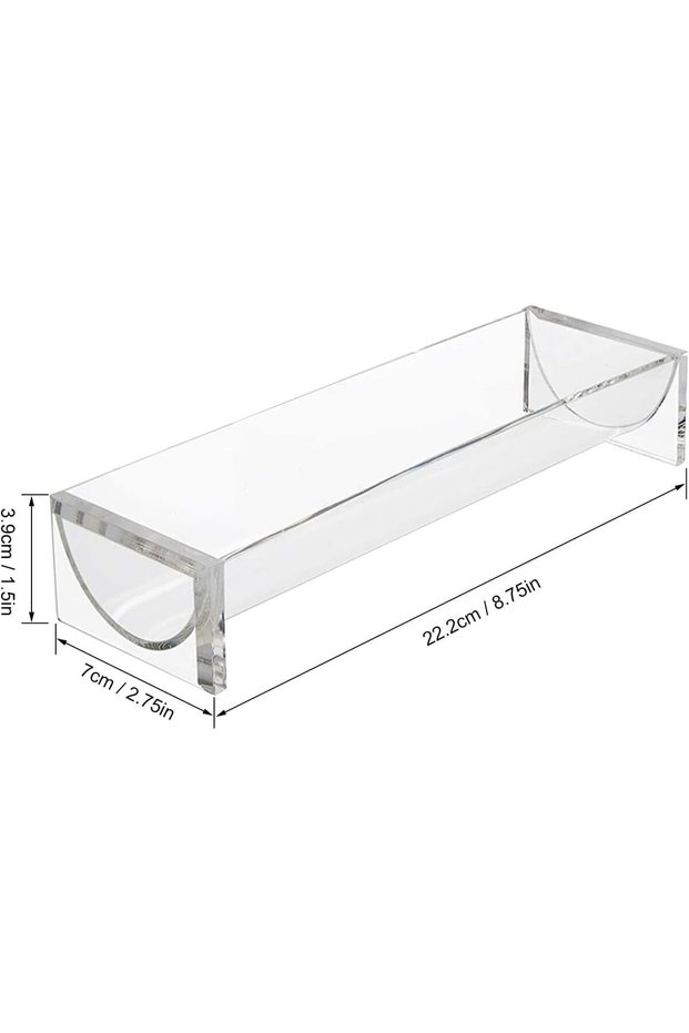 Clear Cracker Serving Tray Transparent Rectangular V-Shape Acrylic Snack & 22.2×7×5.1 cm