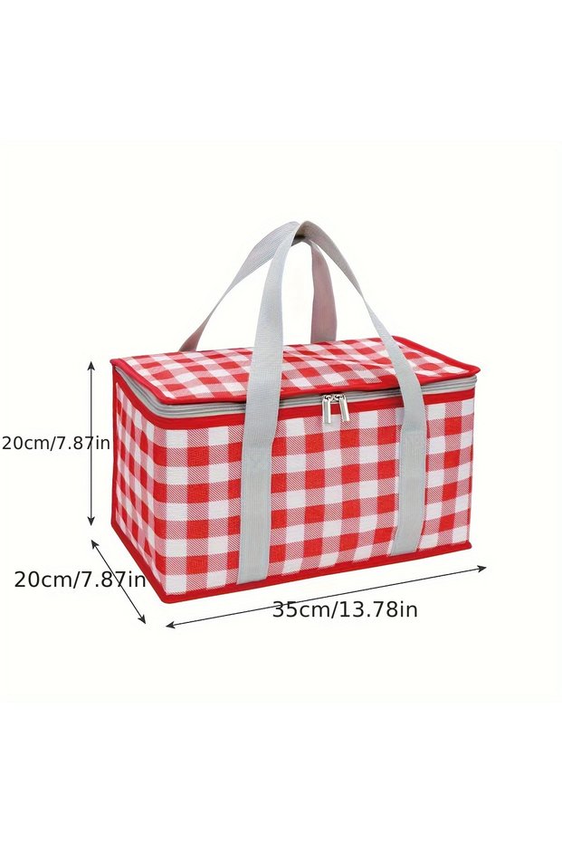 Red Outdoor Portable Thickened Insulated Handbagstudent Spring Outing Travel Camping Large Capacity