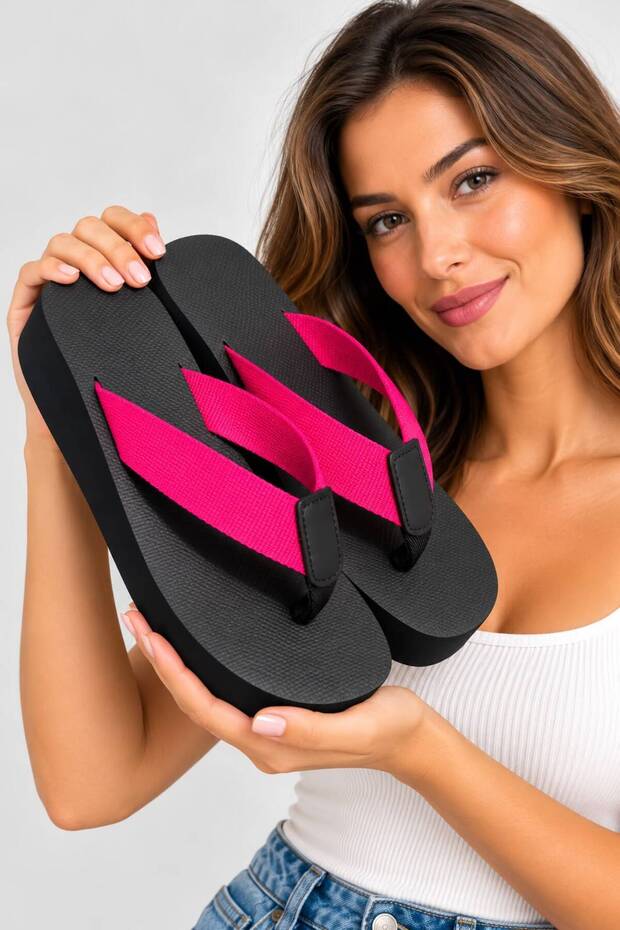 Women's Wedge Heel, 4.5 cm, Fabric-Lined, Toe-Separated, Comfortable Slippers That Don't Hurt Your Feet