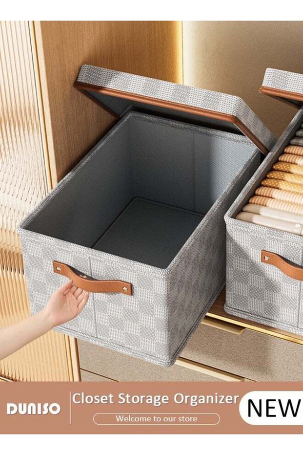 DUNISO Foldable Closet Storage Organizer with lid,Wardrobe Clothes Organize (ZD686A8286D2002F54B65Z)