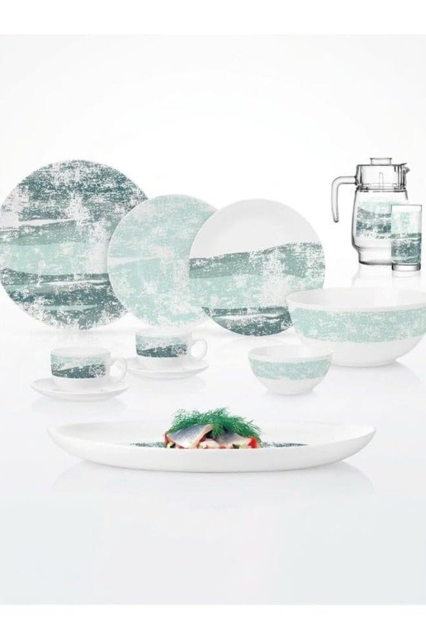 DIWALI ACCTIT TURQ 46PCOPAL DINNER SET