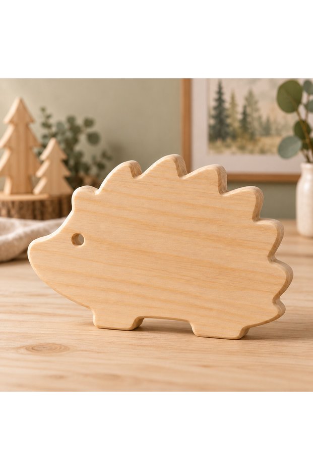 Wooden Paintable Hedgehog Toy, Forest Animals, Handmade Natural, Gift Toy