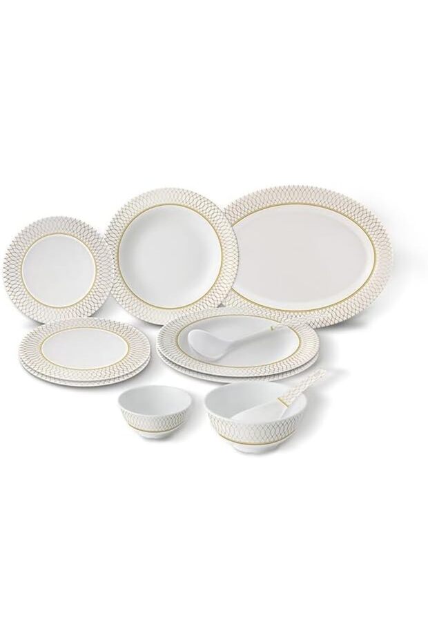 Melamine 42pcs Dinner Set RF13137 Soup Bowls Serving Spoon Dinnerware Plates Shatterproof