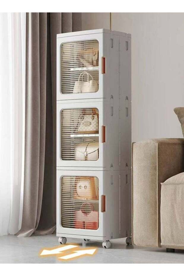 Storage Cabinet Kitchen Storage Bins Foldable Storage Box with Transparent (Z434C73563489290FF087Z)