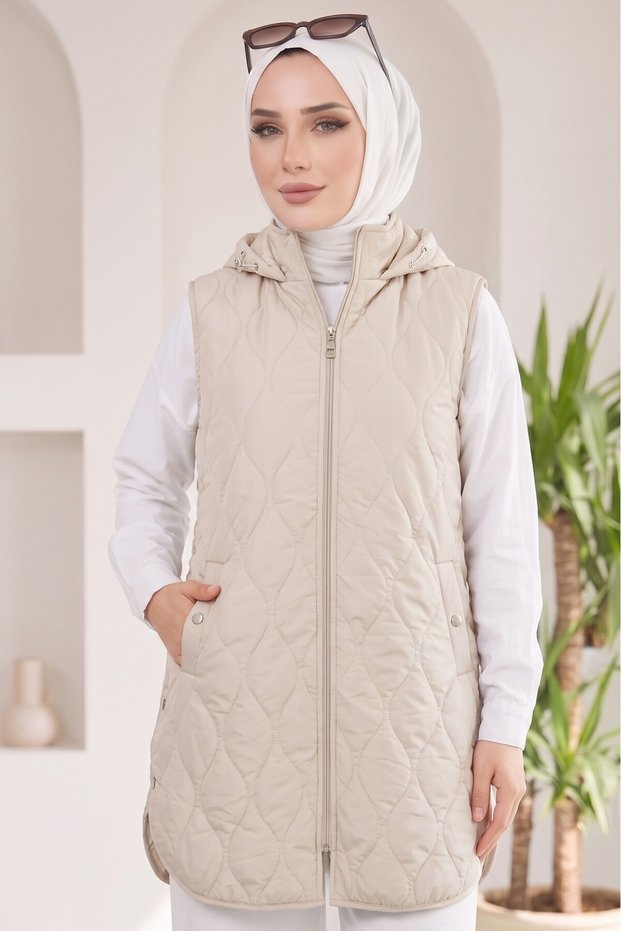 Women's Hooded, Zippered, Lined, Quilted Vest